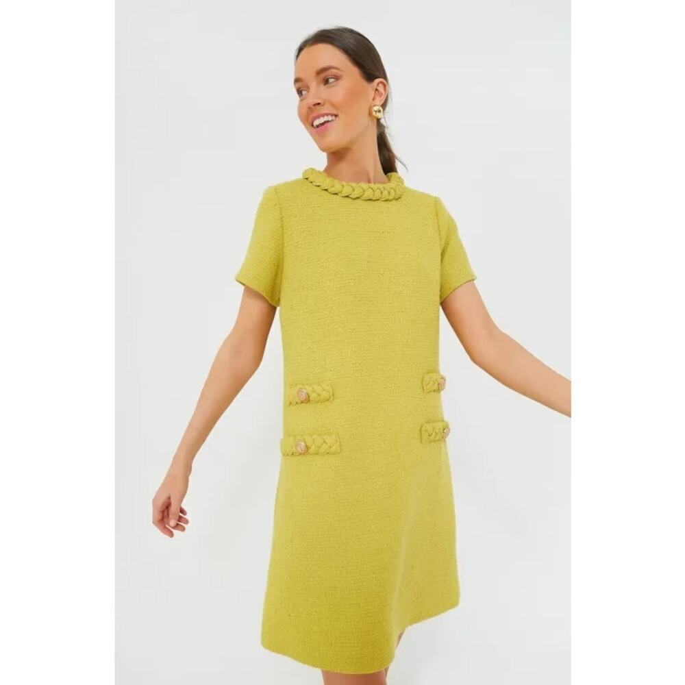 TUCKERNUCK Chartreuse Tweed Jackie Dress Size XXS NWT Retail $268 Tuckernuck